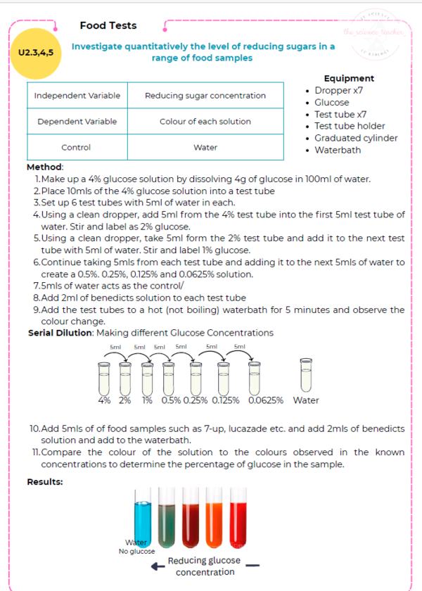 Condensed Revision Notes: Biomolecules (1.2) – thescienceteacher.ie
